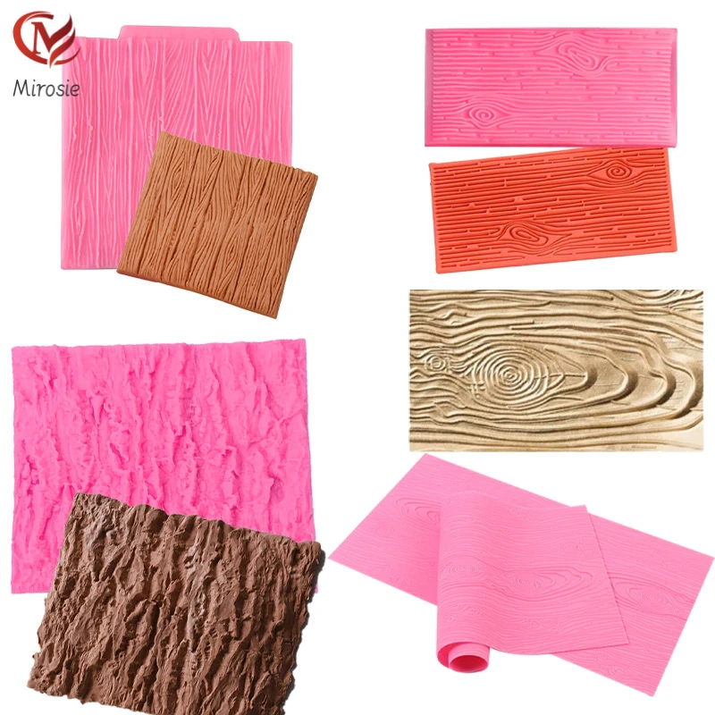 

Mirosie Large Bark Edge Texture Pad Silicone Molds DIY Baking Tools Chocolate Clay Cake Mold Fondant Cake Molds Silicone