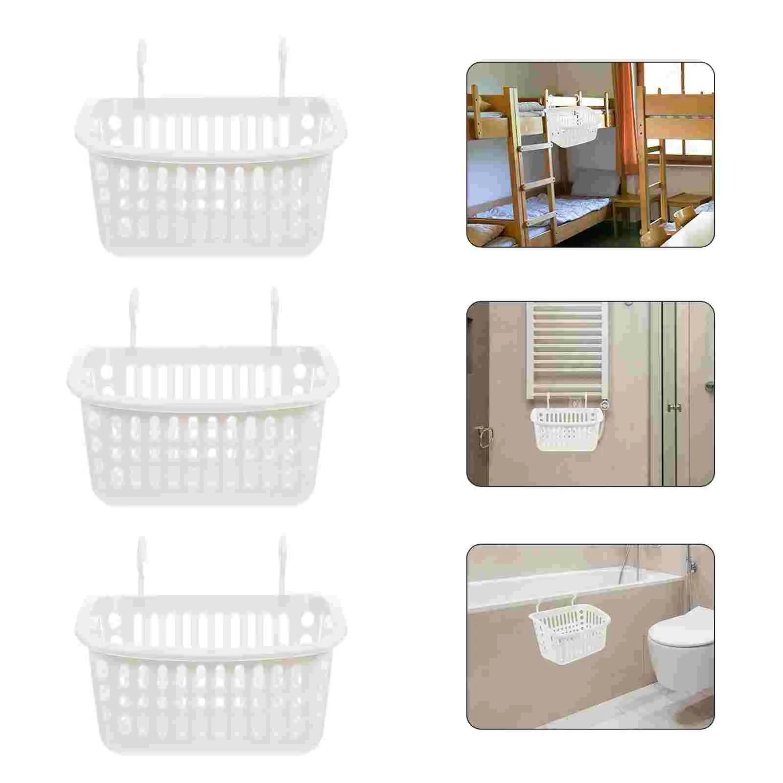 

3pcs Plastic Wall Baskets Organizer Bin Plastic Woven Basket