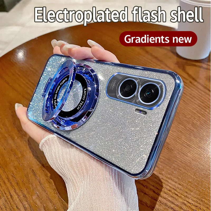 Чехол для Honor 90 Lite гальваническое покрытие Мягкая Блестящая задняя крышка