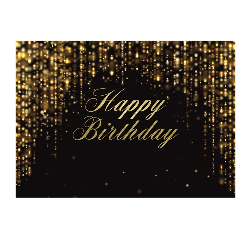 

Multifunction 210X150cm Birthday Party Backdrops Gold Black Glitter Dots Photography Backdrops Photography Fabrics Easy Install