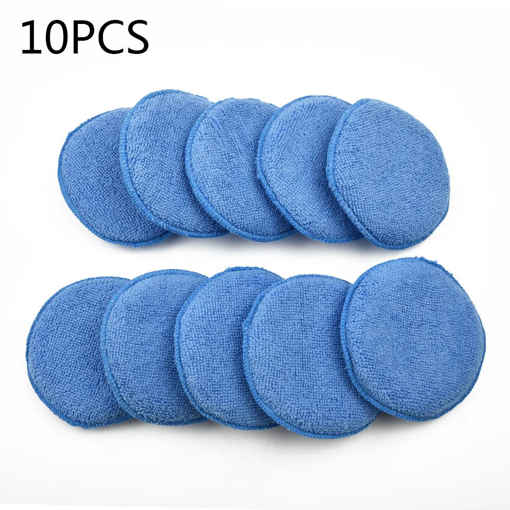 

10pcs Blue Sponges 5-Inch Applicator Cleaning Microfiber Waxing Practical