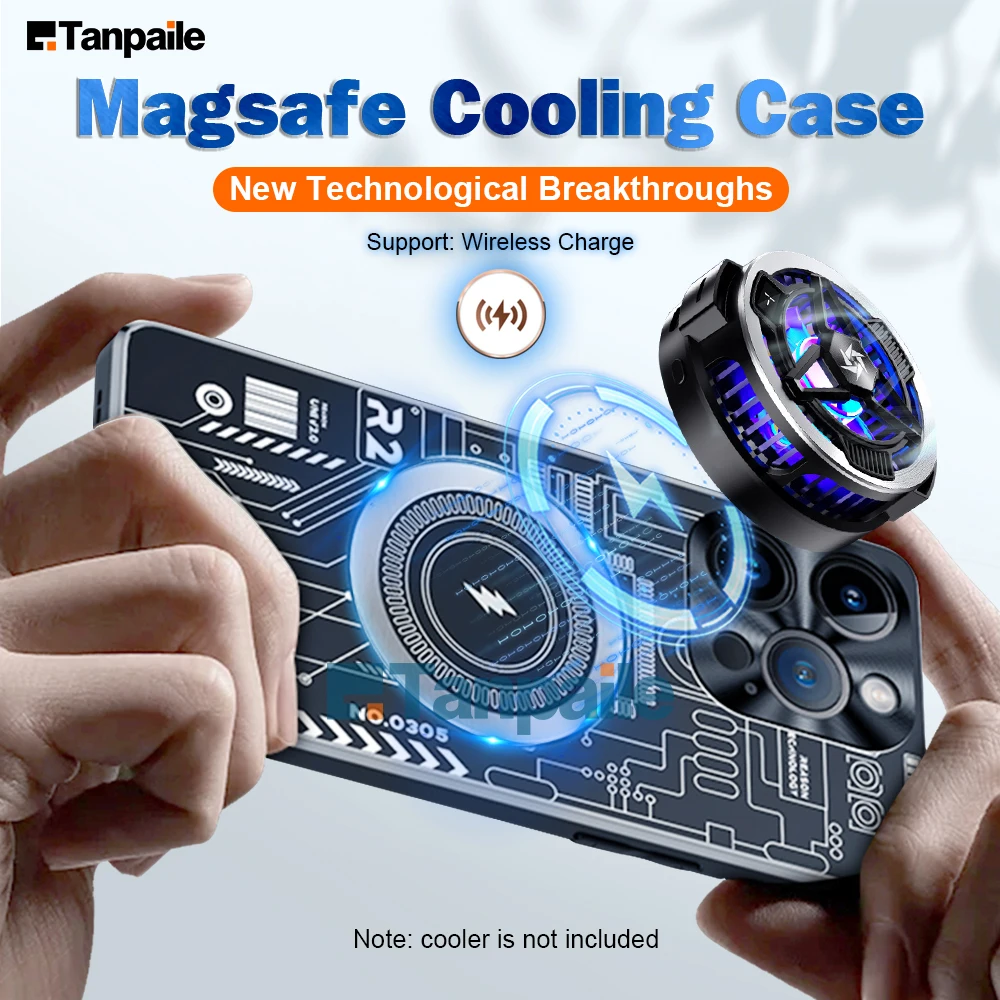 

Magsafe Wireless Charge Cooling Case For Apple iPhone 14 13 12 11 Plus Pro Max XR Shockproof Copper Metal Heat Dissipation Cover