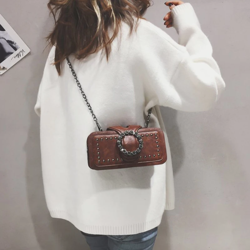 Женская сумка через плечо премиум-класса в стиле ретро с заклепками новая модная