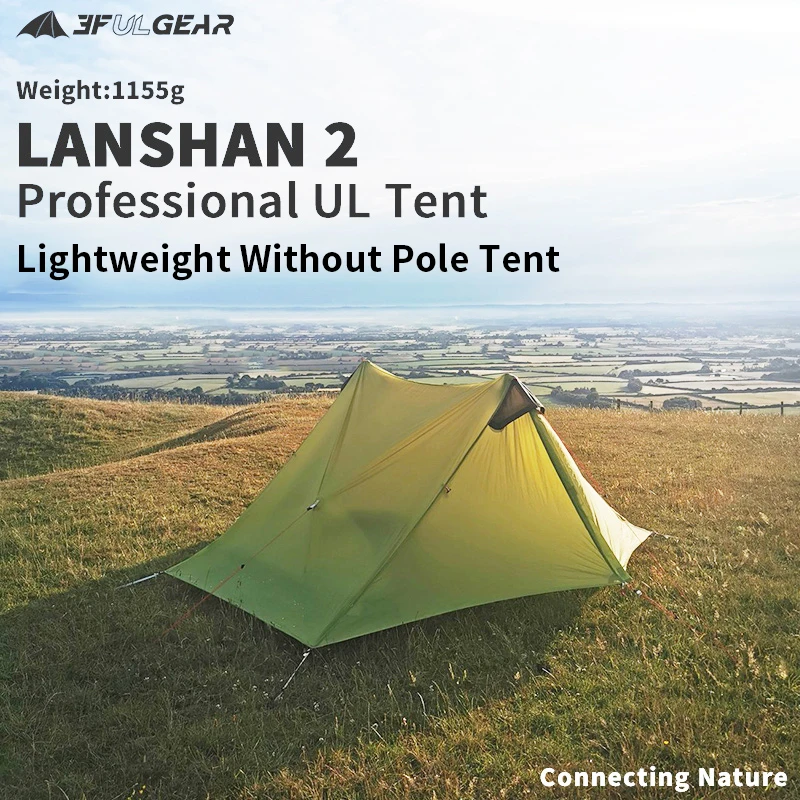 3F UL GEAR LanShan1 2 сверхлегкая палатка для кемпинга уличная 15D нейлоновая силиконовая