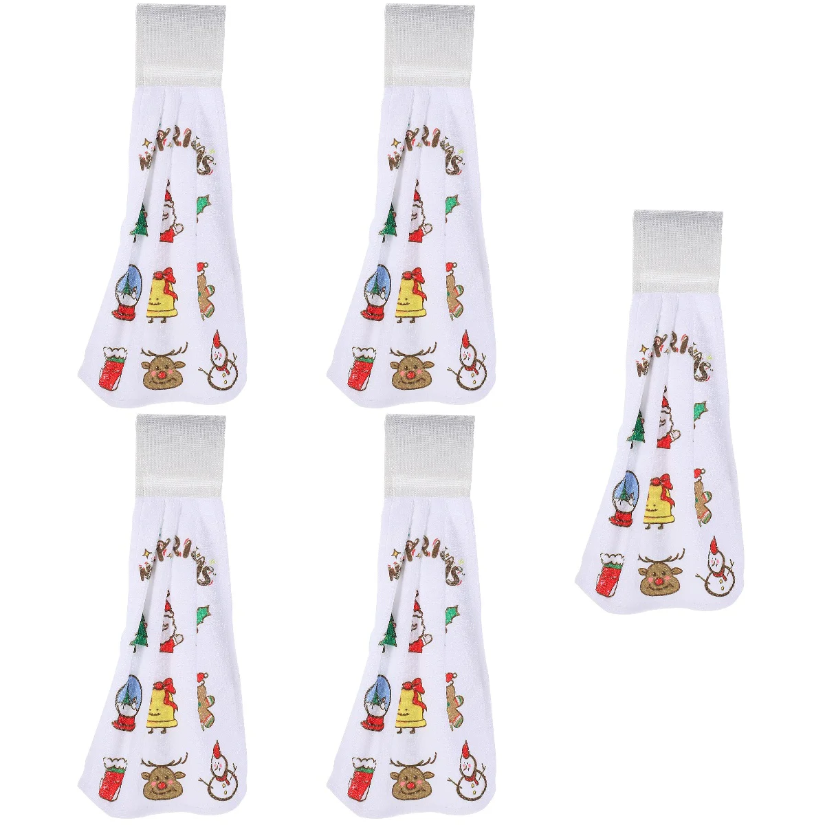 

5pcs Christmas Kitchen Hand Towel Restroom Hanging Hand Towel Hand Wipe Towel