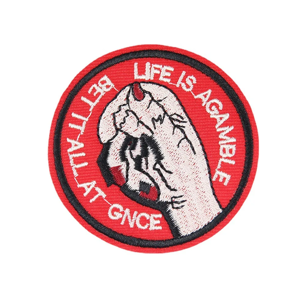 Нашивка с вышивкой в виде сердечек кистей рук лисы призрака животных детской