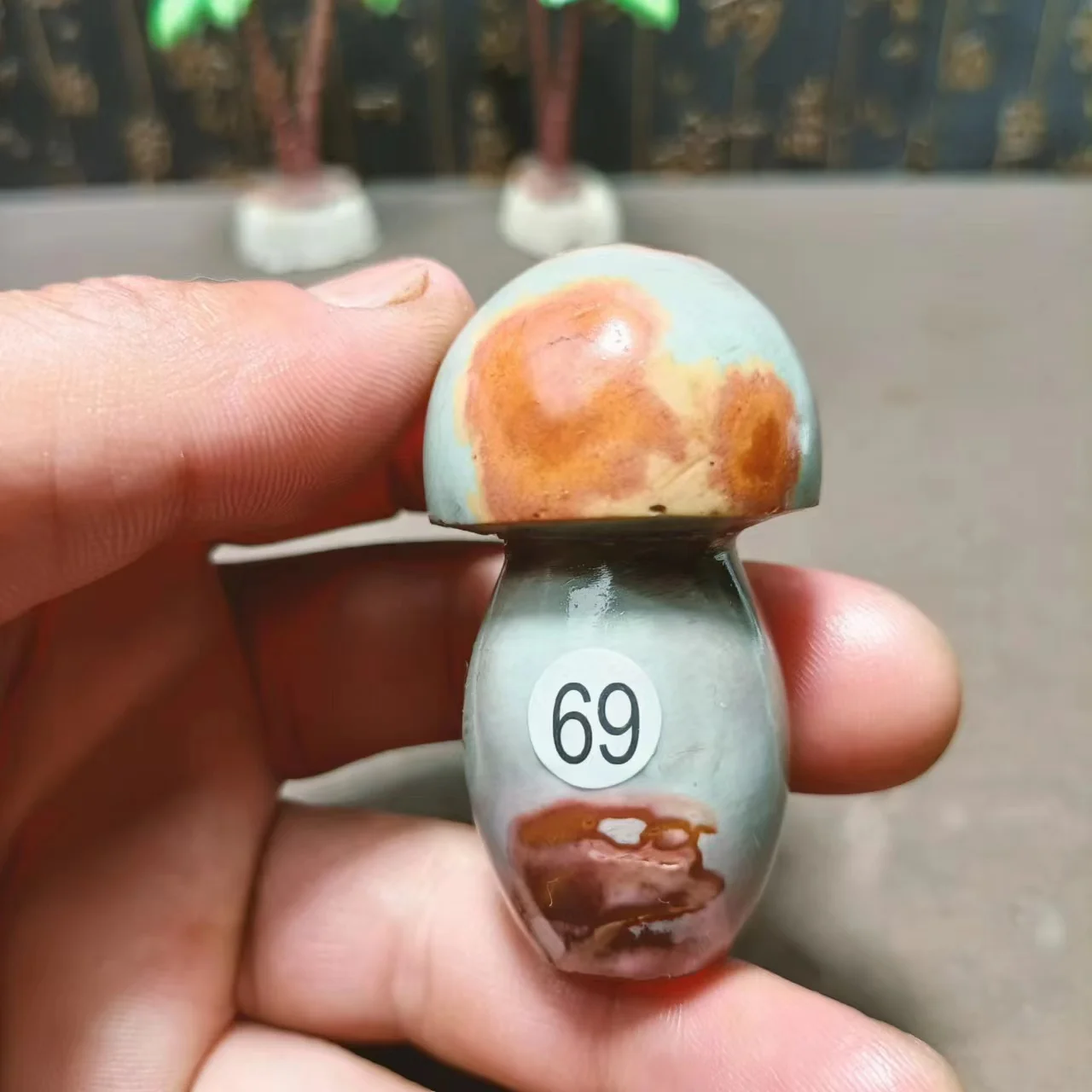 Природный ручная резьба энергетический Океанский камень минерал рейки гриб