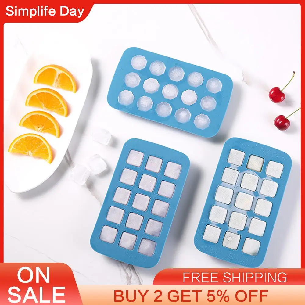 Creative Personality Silicone Mold Home Frozen Ice Tray Refrigerator Square Plastic Ice With Lid Ice Cream Tools