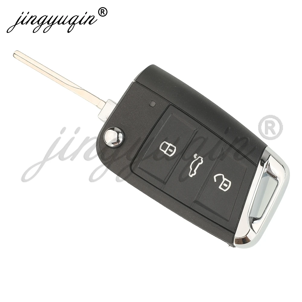 

Корпус Выкидного Ключа Jingyuqin Для Автомобилей Volkswagen (3 Кнопки, Brelong) Для VW Golf, Polo, T-CROSS, Skoda, Seat