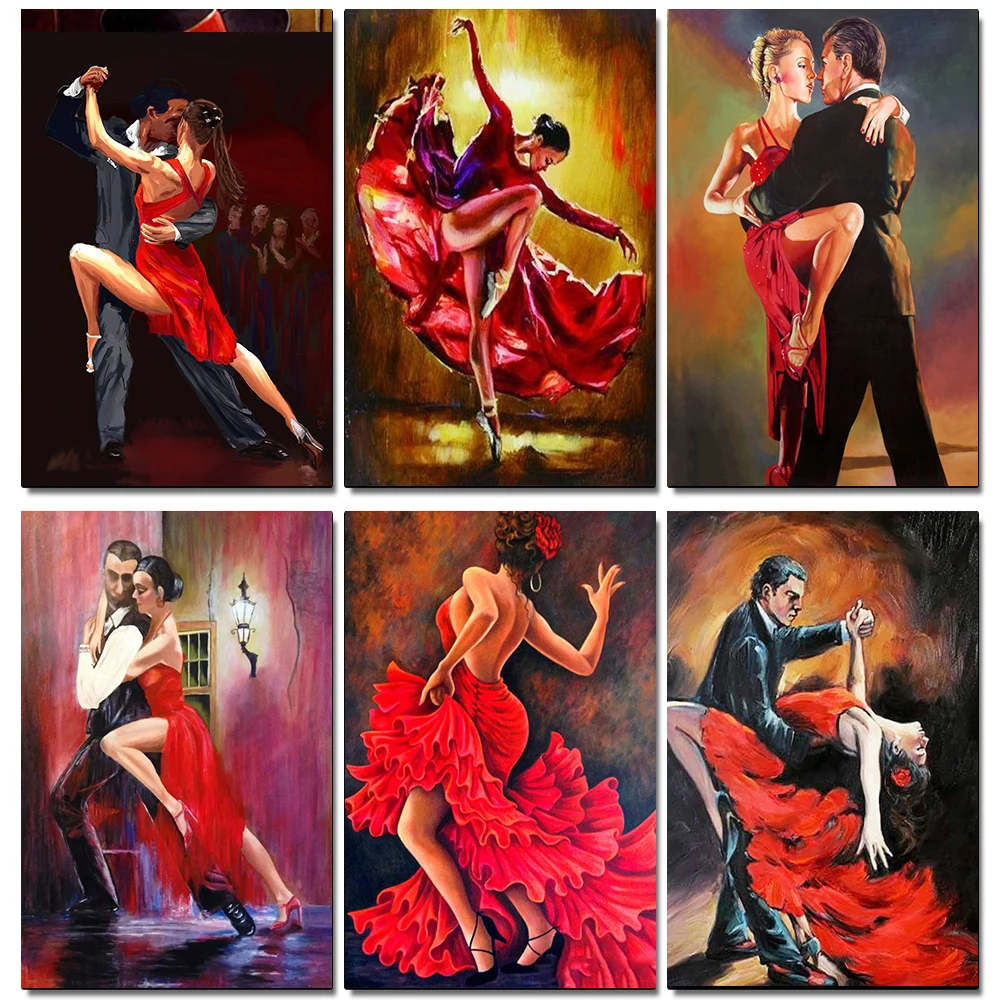 

OLOEY DIY Diamond Embroidery Dancing Couple Full Diamond Square Diamond Painting Landscape Cross Stitch Mosaic Decoration Home
