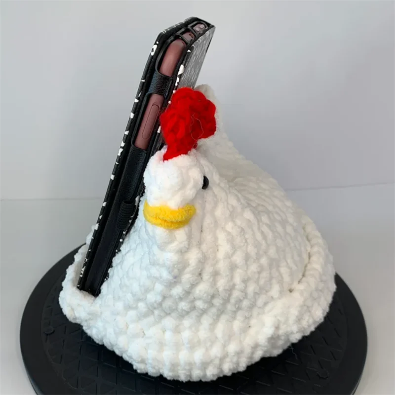 Чистый ручной вязаный фаблет подставка плюшевые игрушки курица украшение для