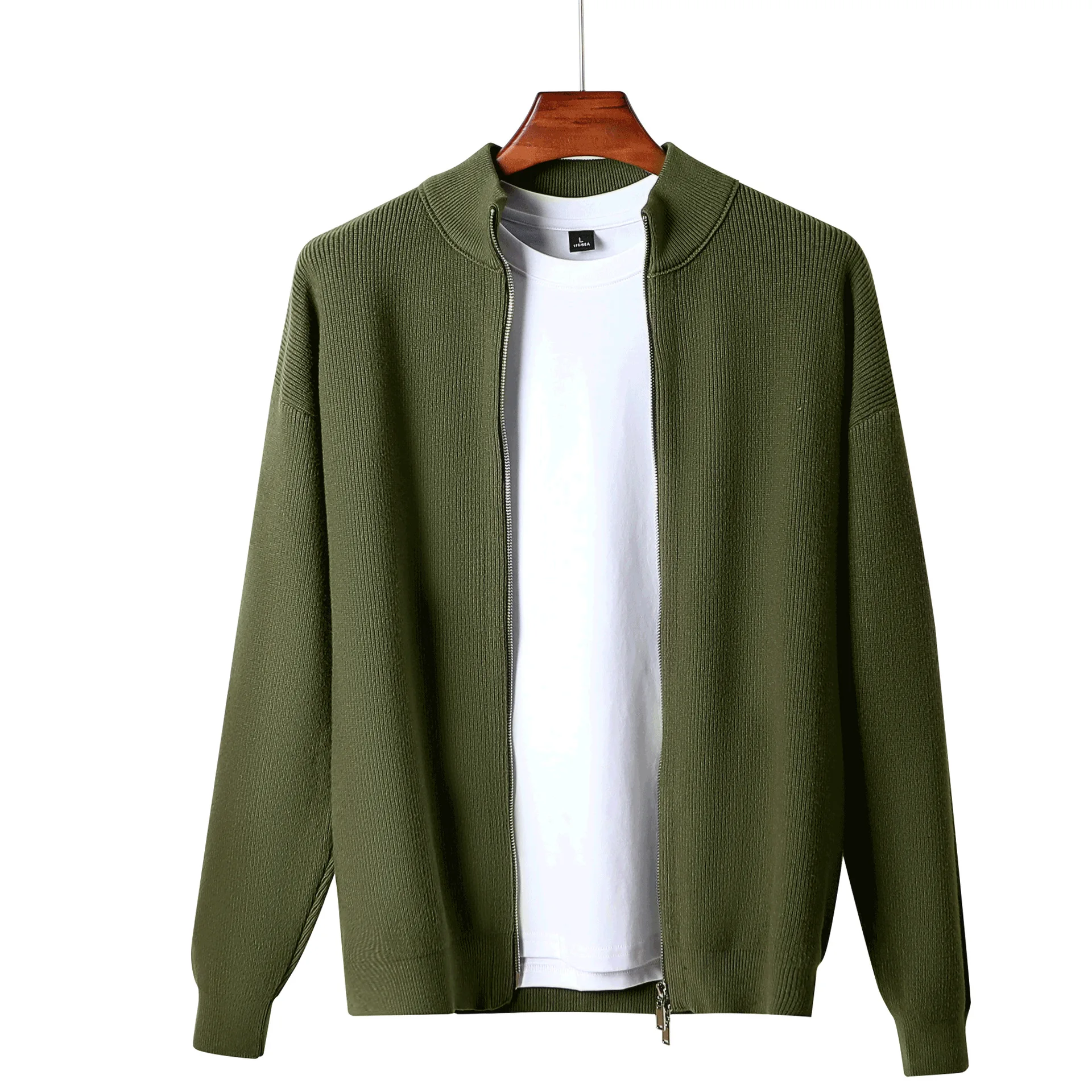 Осень/зима мужской вязаный свитер с полуводолазкой мужское пальто