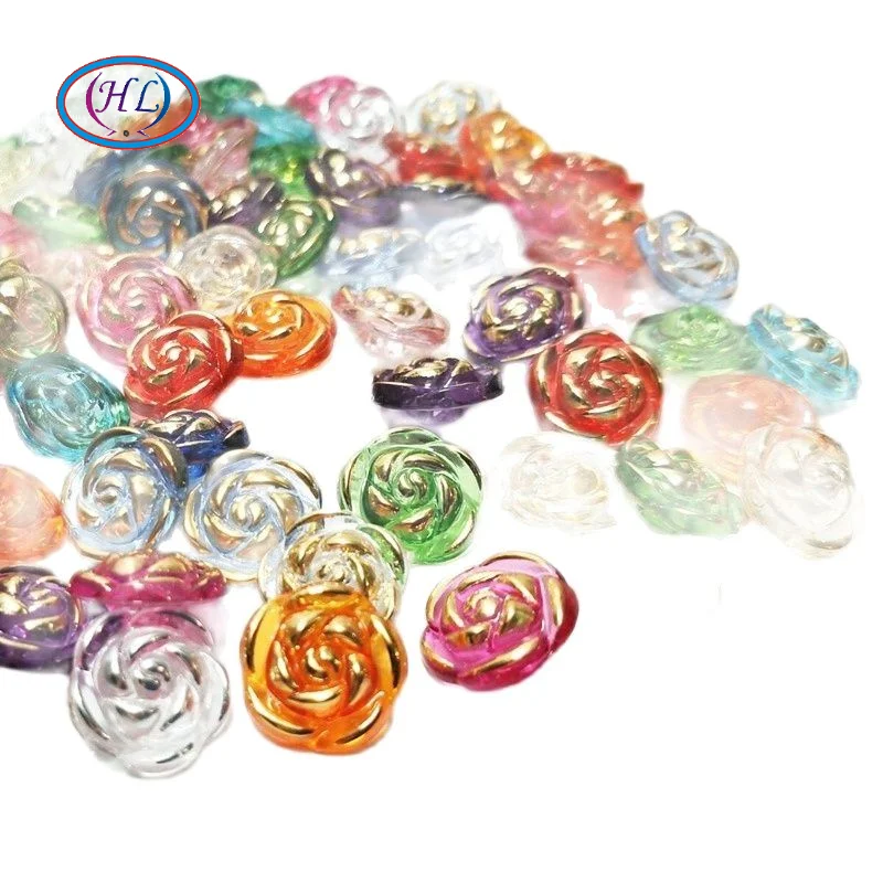 

HL 50/100/200PCS 12MM Mix Colors Rose Acrylic Shirt Buttons Apparel Sewing Accessories DIY Crafts