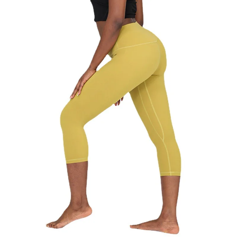 Женские леггинсы для фитнеса с высокой талией эластичные штаны до щиколотки