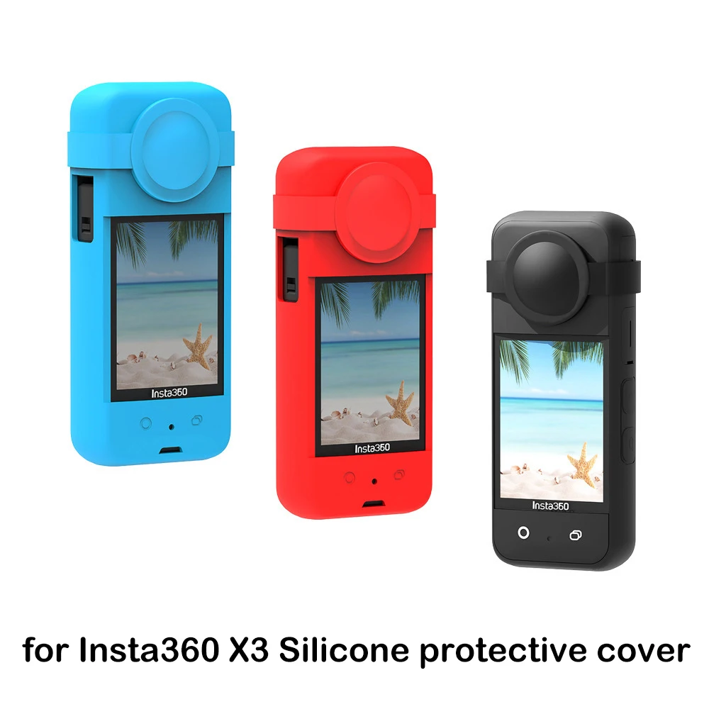 

For Insta360 One X3 Silicone Case Body Lens Protective Cover Anti-Slip Anti-Scratch for Insta360 One X3