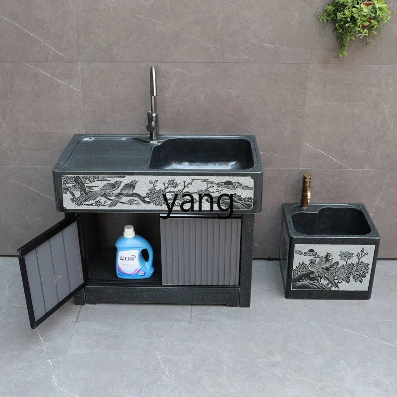 Yjq Мраморная Ванна для стирки во дворе с уборной панелью уличный бассейн