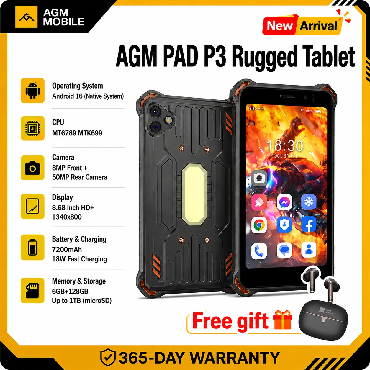 Фото Планшет AGM PAD P3 8.68