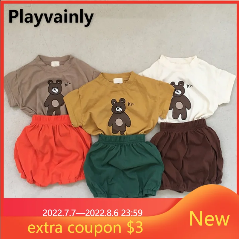 

Футболка с коротким рукавом и шорты для мальчиков и девочек, в Корейском стиле