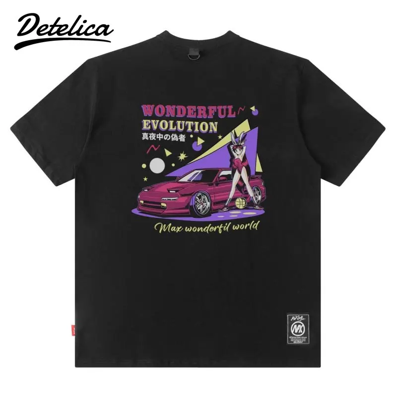 

Футболка мужская оверсайз с мультяшным принтом, уличная одежда в стиле хип-хоп, хлопковая Футболка с графическим принтом алфавита и машинки для девочек, лето 2023