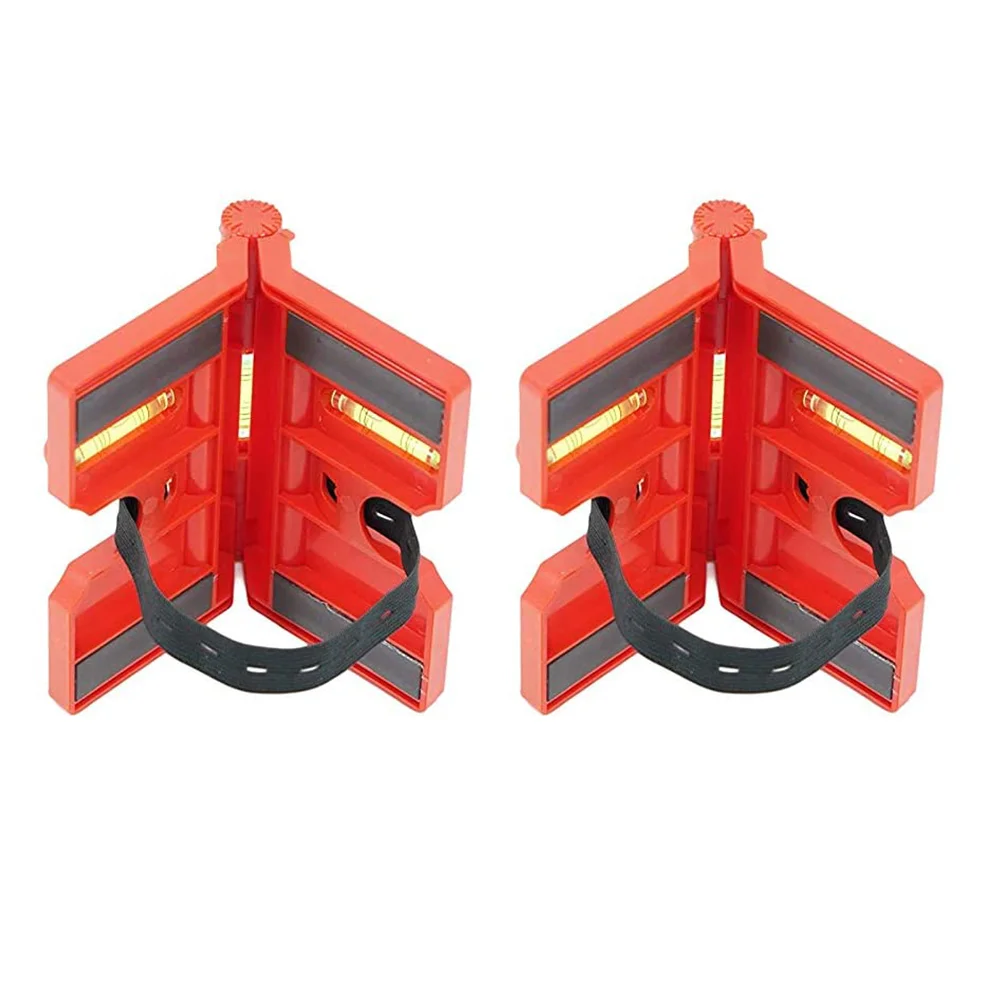 

2 Pcs Spirit Level Pipe Angle Post Bubble Indicator Foldable Gauge Abs Plastic Measuring
