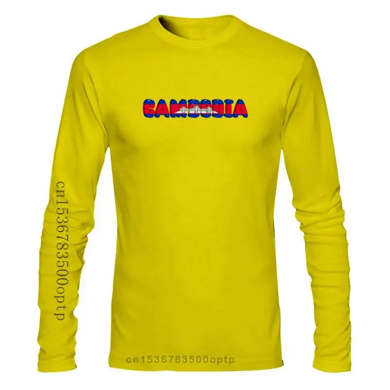 

Мужская одежда, Камбоджийская футболка, Карта страны, флаг, новинка, футболка