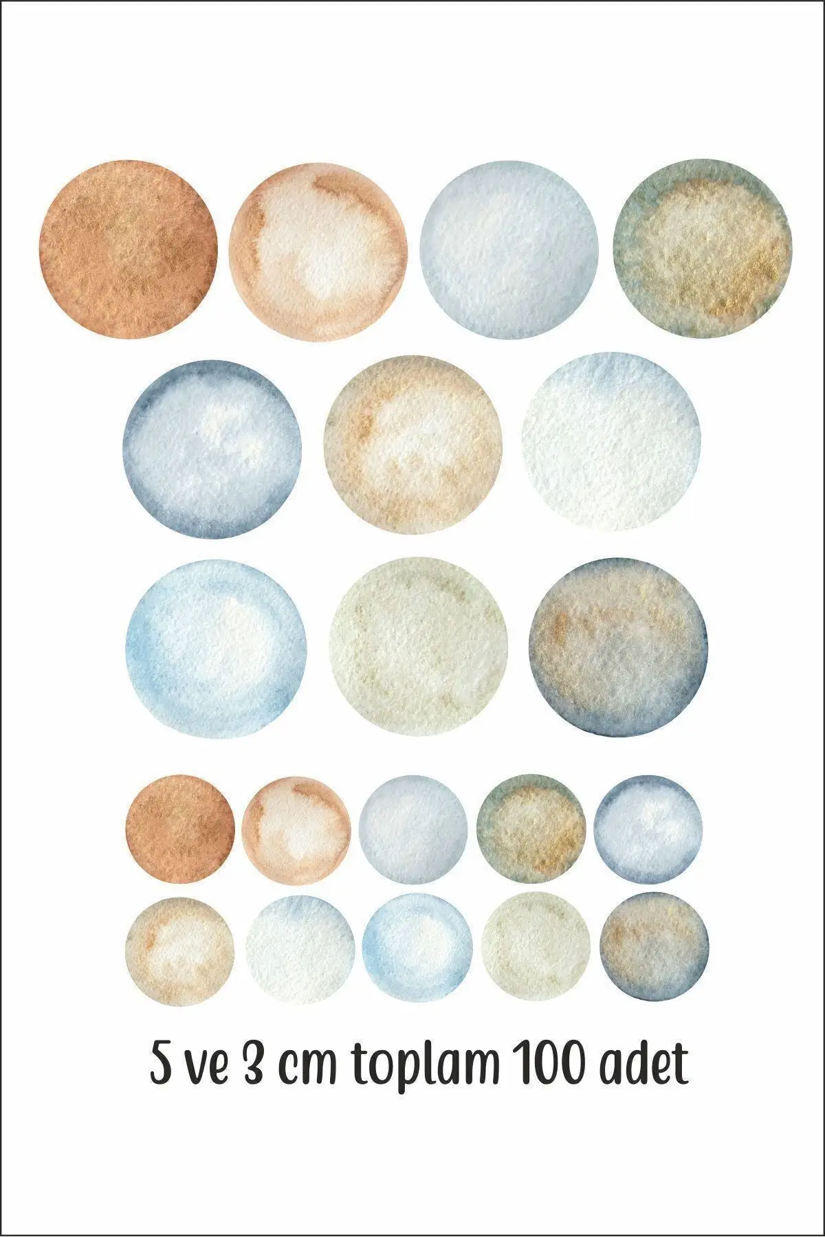 Настенные стикеры в горошек для детской комнаты 5 и 3 см