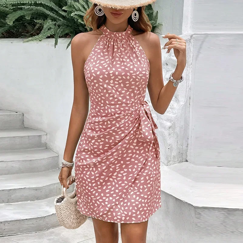 Летние богомские платья для женщин сексуальное женское платье с лямкой на шее