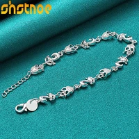 925 sterling silver aaa zircon fox owl chain bracelet for women party engagement wedding gift fashion charm jewelry