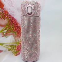 shiny rhinestone thermos portable 304 stainless steel kawaii cup large capacity vacuum flask tumbler cup bulk cute water bottle