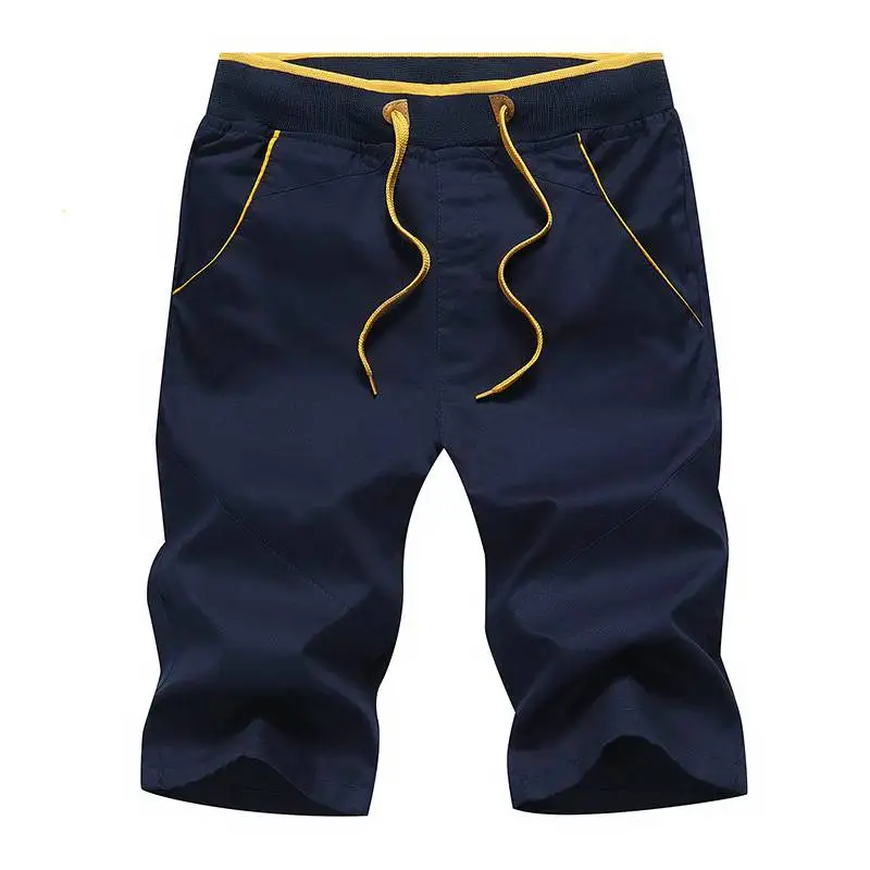 

100% Cotton Men Shorts Casual Short Pants Men's Leisure Sports Shorts Teenagers' Daily Shorts Loose Cargo Cropped Pants