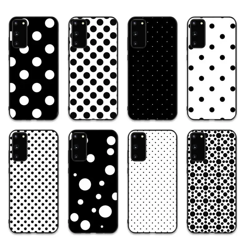 Black And White Polka Dot Phone Case for Samsung S10 21 20 9 8 plus lite S20 UlTRA 7edge