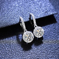 2022 trend sterling silver s925 1 carat moissanite solitaire earrings fashionable womens earrings best choice for loved ones