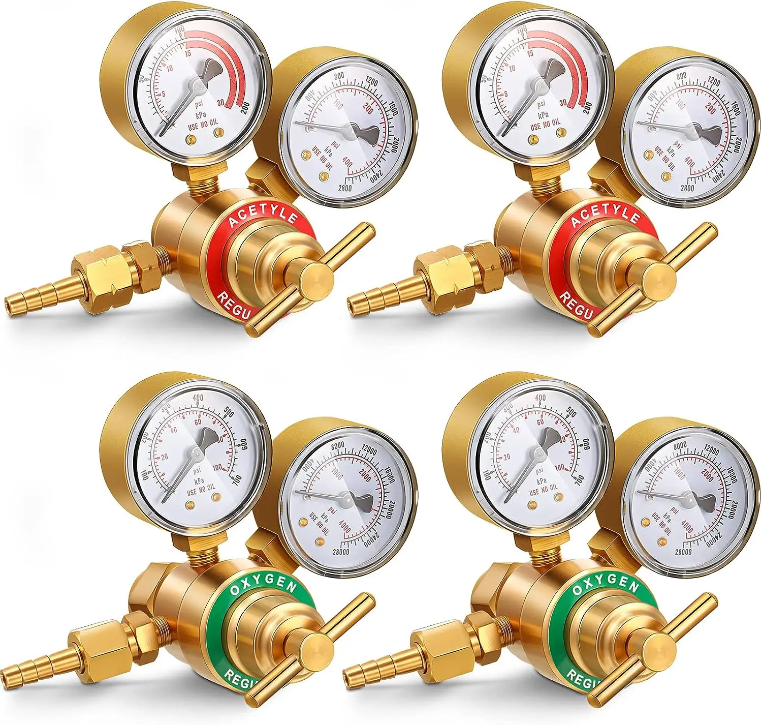 

Pcs Oxygen and Acetylene Regulators Combo Oxygen Regulator Welding Gas Gauges Acetylene Regulator Welding Gas Gauges Oxygen (CGA