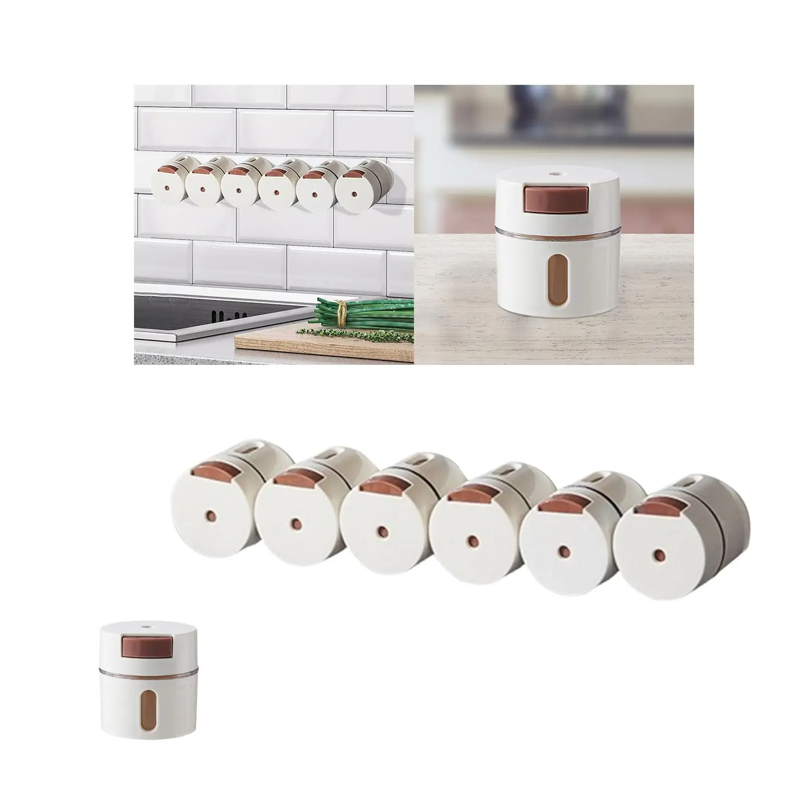 Magnetic Spice Jar Portable Salt and Pepper Shaker Seasoning Storage Container for Chili Sugar Food Hotel Ginger