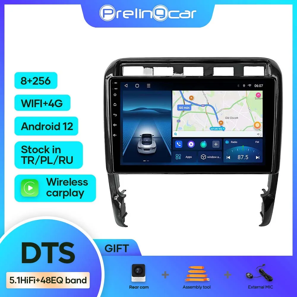 

Система Android 12.0 для Porsche Cayenne 2002-2010, автомобильный монитор 8 + 256G Carplay RDS GPS, встроенный 2din радиоплеер 5,1 DTS мультимедиа