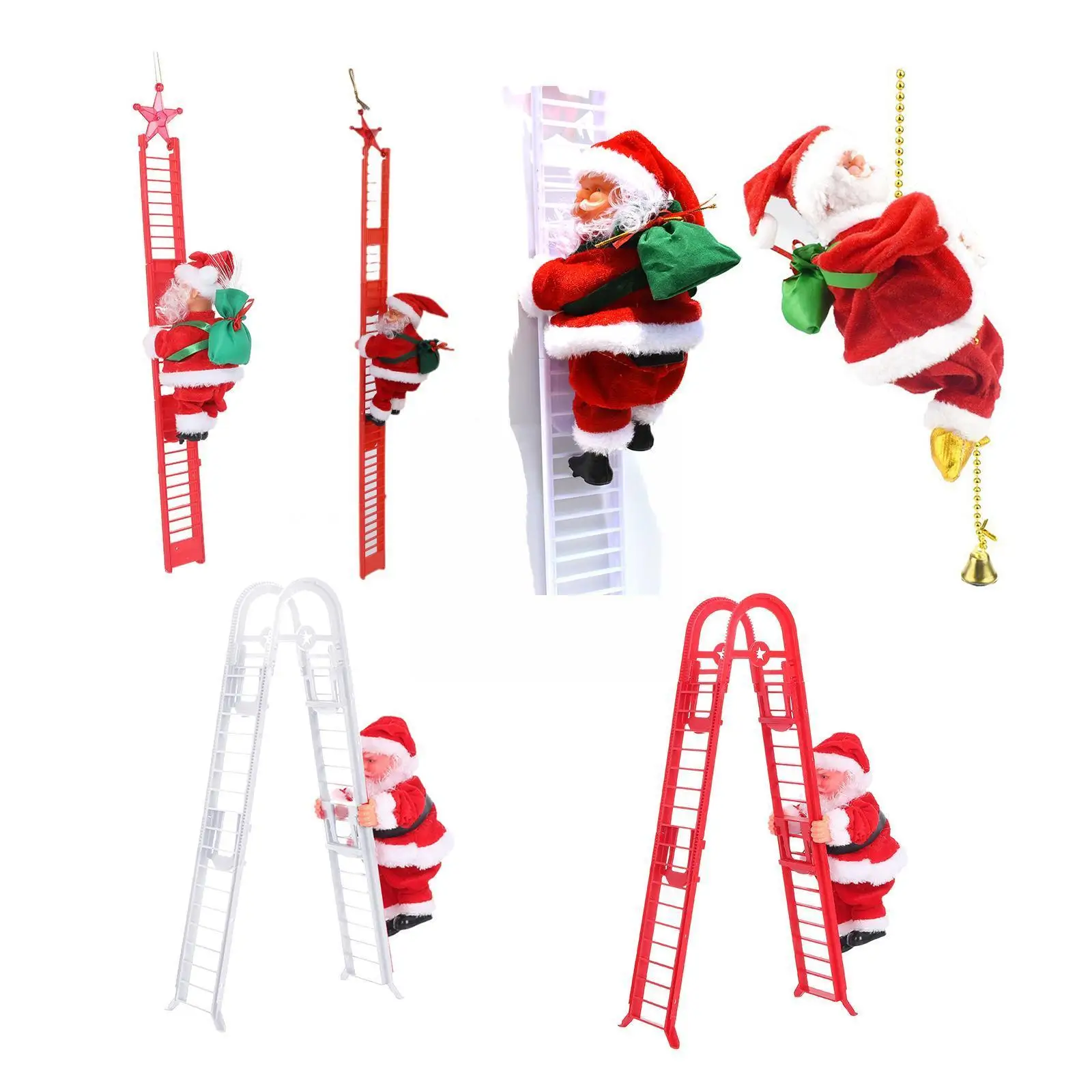 

Новые рождественские украшения, подарок, электрическая лестница для скалолазания, Санта-Клаус, веселая кукла с музыкальной елкой, подвесны...