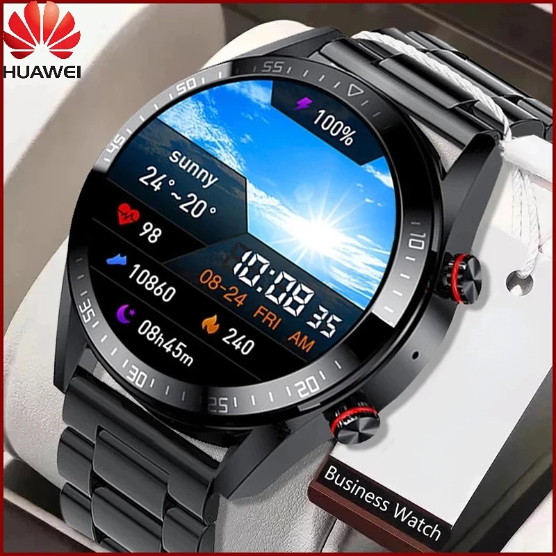 

Huawei 454*454 Screen Smart Watch Men Always Display The Time Bluetooth Call Local Music Men Smartwatch For Xiaomi +Box