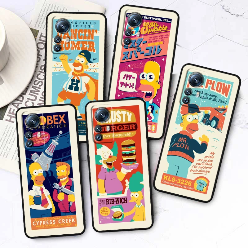 

Anime Cartoon Simpsons Phone Case For Xiaomi Mi 13 12T 12S 12X 12 11 11T 11i 10T 10 Pro Lite Ultra 5G Fundas Black Cover