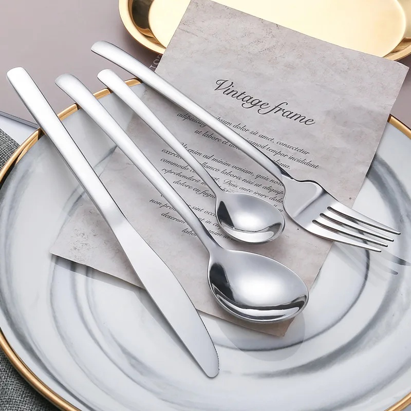 Высококачественные утолщенные столовые приборы из нержавеющей стали с длинной