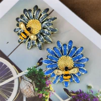 new style enamel oil drop brooch sunflower daisy bee corsage men and womens brooch
