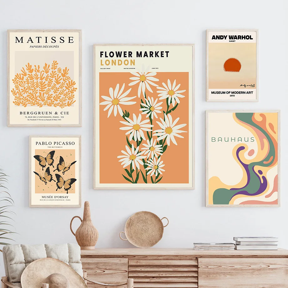 

Wall Art Canvas Painting Matisse Flower Market Bauhaus Modern Abstract Living Room Decoration Posters And Prints Wall Pictures