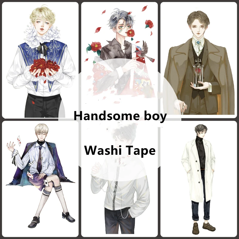 

Handsome Boy Collection Retro Modern Decoration Washi Tape DIY Planner Scrapbooking Masking Tape No round label