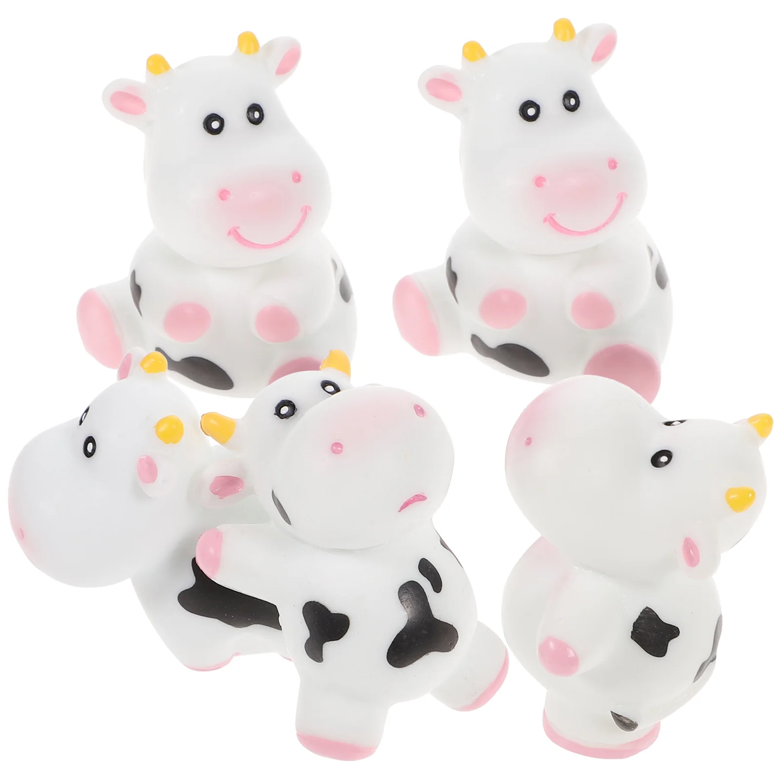 

5pcs Lovely Cow Shaped Toy Bathtub Shower Plaything Squeeze Sound Bath Toy