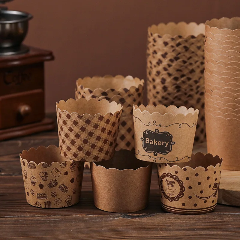 50 шт./партия бумажные формы для маффинов и кексов