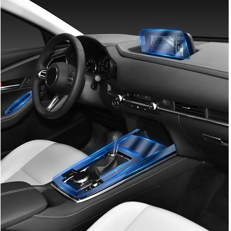 

For Mazda CX-30 2020 2021 Car Interior Center console Transparent TPU Protective film Anti-scratch film navigation Accessories