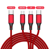 pd 3 in 1 usb c to usb type c micro usb cable for iphone xiaomi samsung s20 mobile phone usb c charger fast charging cord cable