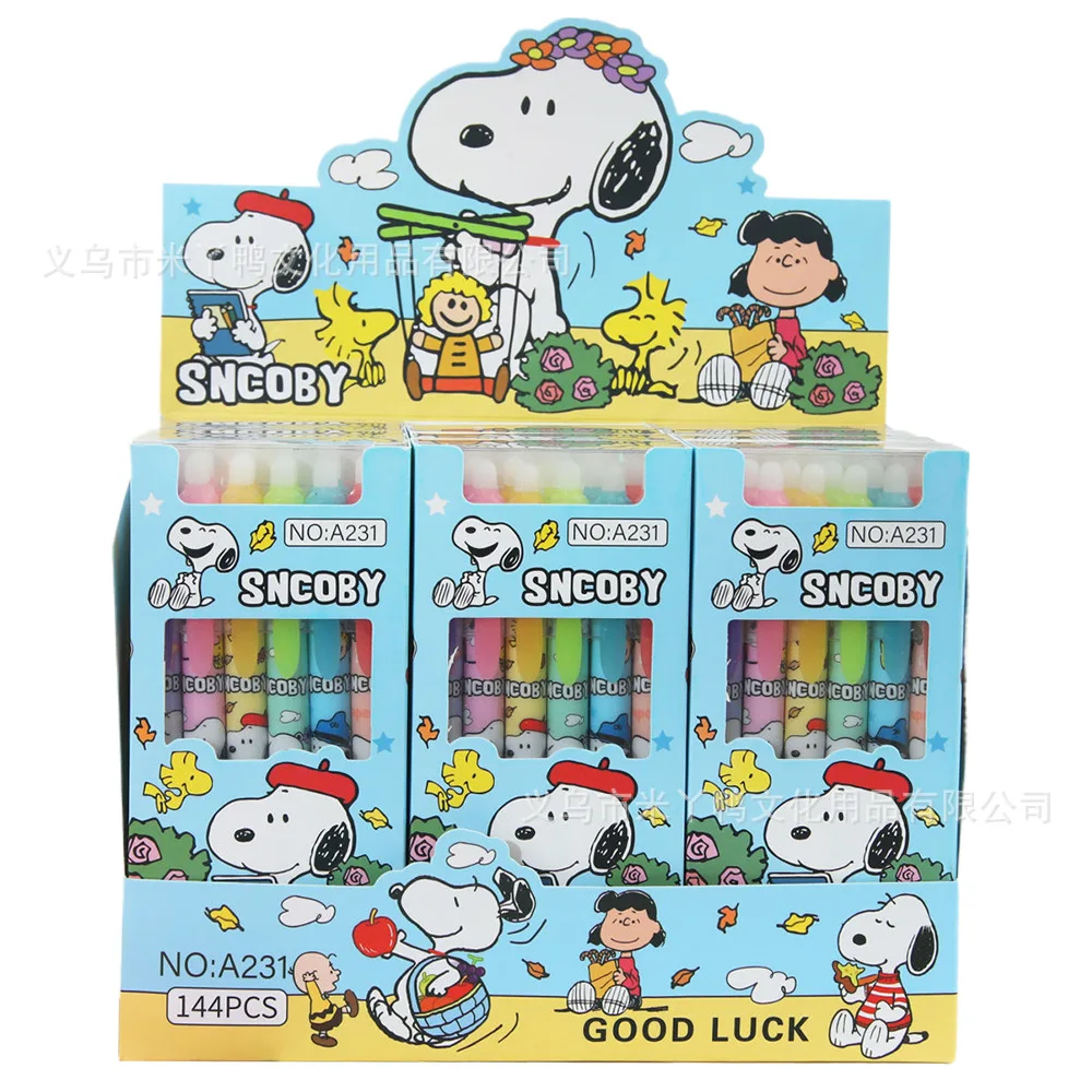 Фото Набор стираемых ручек Snoopy с синим стержнем для отработки почерка, сухие водные ручки, милые канцелярские принадлежности для студентов №5