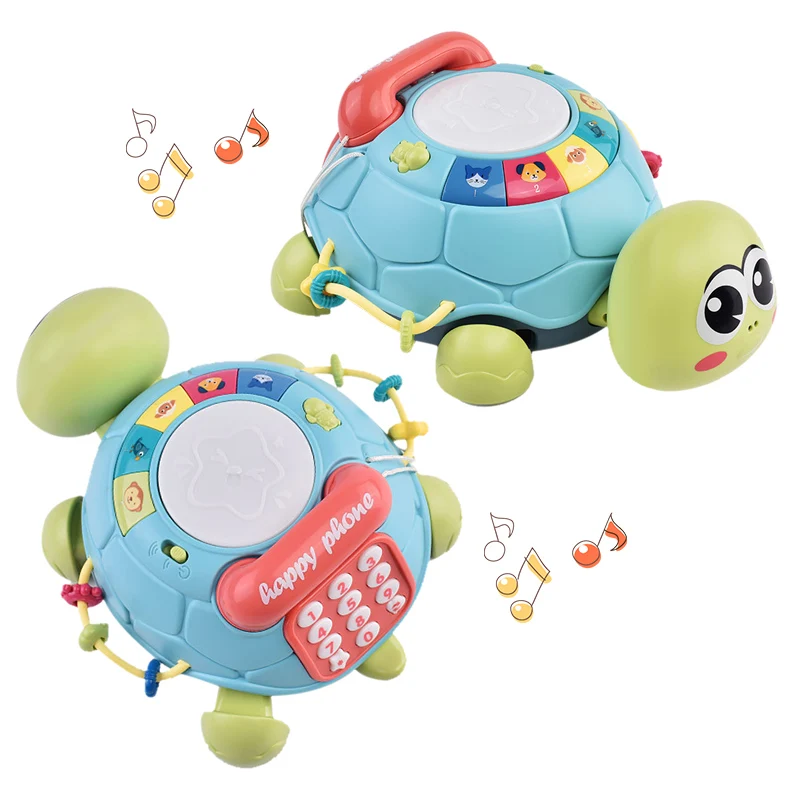 

Игрушки Детские Монтессори для детей от 1 до 2 лет, музыкальная черепаха для ползания, электронные питомцы со звуком, подарок на день рождения для мальчиков и девочек