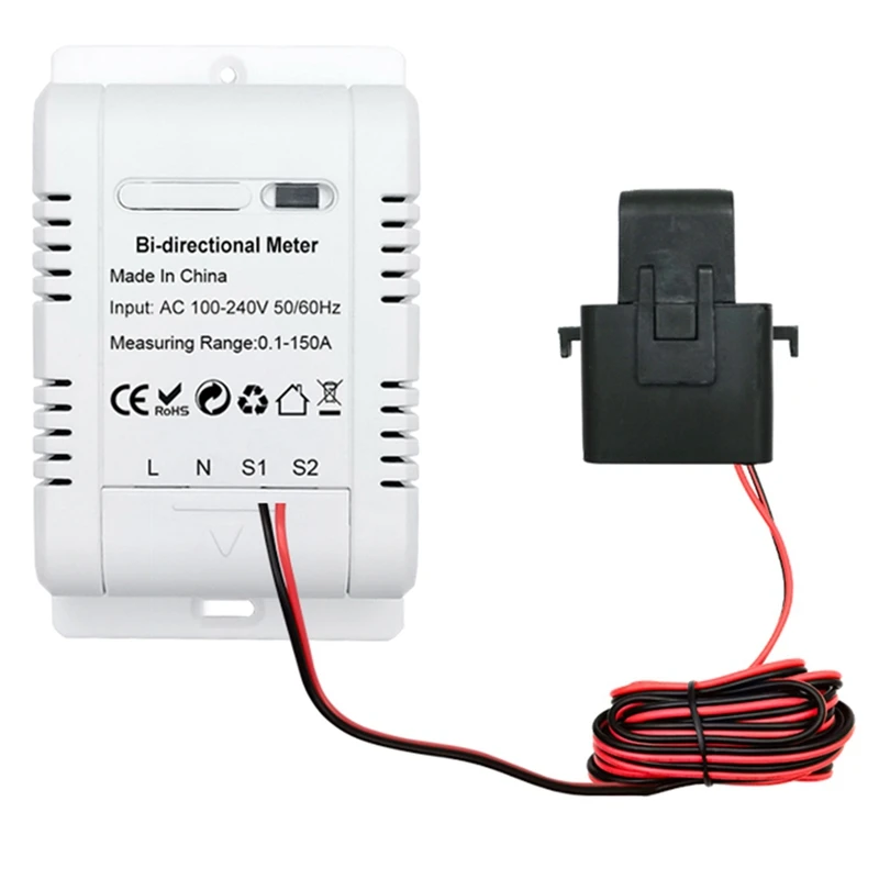 

1 Piece Tuya Smart Zigbee Energy Meter Bidirectional Two Way 150A Clamp Current Sensor Solar PV Import Export Kwh Monitor 240VAC
