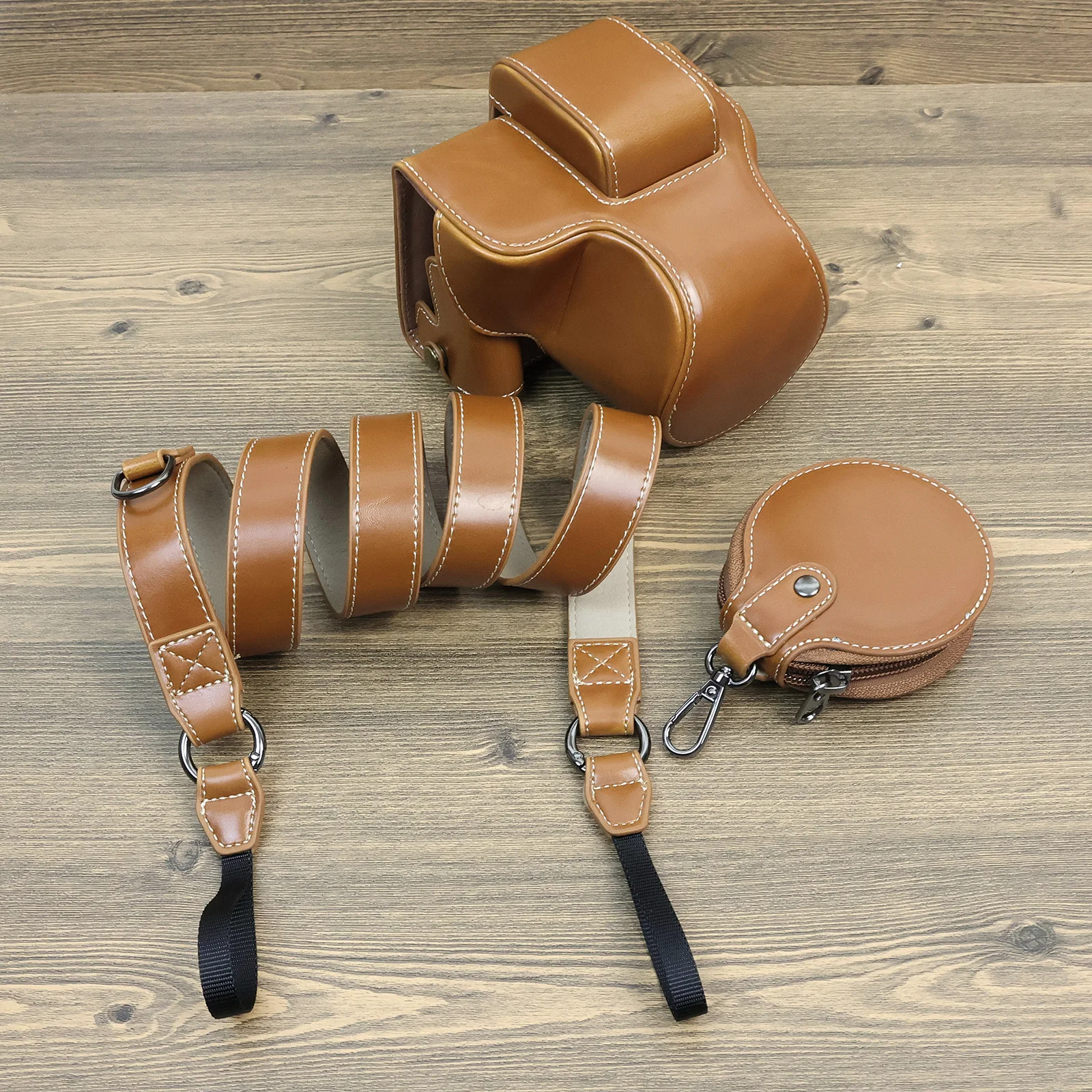 Кожаный ремешок для фотоаппарата HQ Canon Eos R50 с объективом 18-45 мм